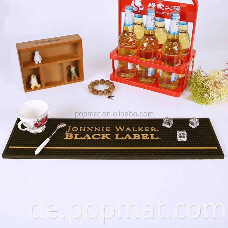 Werbe PVC Barmat Customized Shape Wine Bar Runner mit Logos